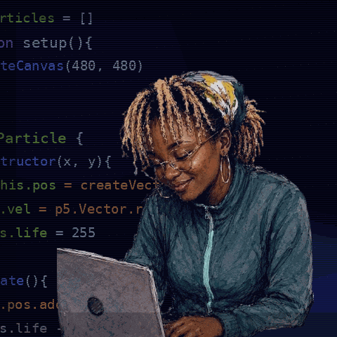Stacy coding animation